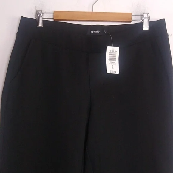 Torrid Womens Pants Taper Ponte Black size 0 12 Large Pull On Office Party - Picture 2 of 14